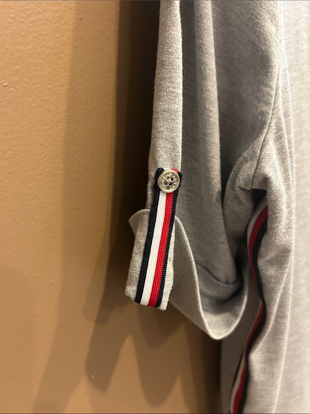 Tommy Hilfiger Light Gray Boatneck Top with Side Stripe Detail - Picture 5 of 5